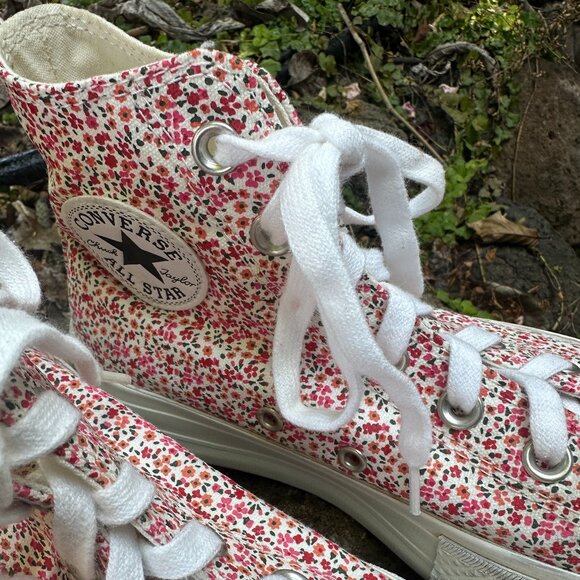 Converse Chuck Taylor All Star Floral High Top Platform Sneakers Size 7 1/2 - Picture 4 of 12